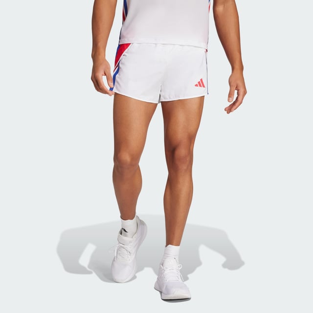 Push forward, but keep your look rooted in running's past. As you make breakthroughs in your running, these adidas running shorts support you with light, breezy comfort. CLIMACOOL wicks and disperses sweat for cool, dry and distraction-free performance. Built-in pockets give you a spot to stow your house key and gels.CLIMACOOL helps you manage sweat with materials that wick and manage sweat quickly. Its fast-dry fibres give you a fresh-skin feel.  - Slim fit - Drawcord on elastic waist - 100% polyester (recycled) - CLIMACOOL - Built-in mesh briefs - Side hem slits - Inner waist pocket - Back zip pocket  Shipped by adidas