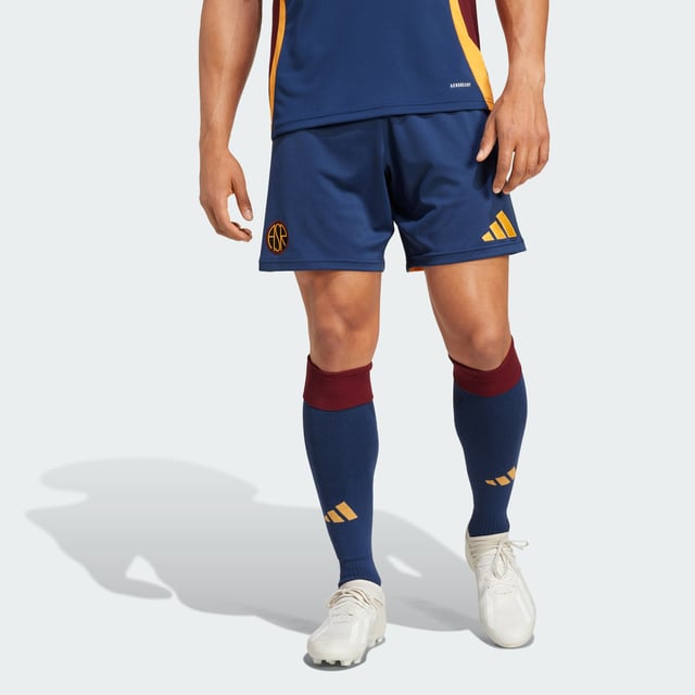 Classic AS Roma with a modern twist. These adidas third kit shorts borrow colours from iconic club kits before applying a contemporary finish for a football look that fits in everywhere. A 1930s-era badge is the star of the show. But it's the 21st-century AEROREADY tech working in the background that makes them feel as good as they look.This product is made with 100% recycled materials. By reusing materials that have already been created, adidas help to reduce waste and our reliance on finite resources and reduce the footprint of the products adidas make.  - Regular fit - Drawcord on elastic waist - 100% polyester (recycled) - AEROREADY - AS Roma woven crest  Shipped by adidas