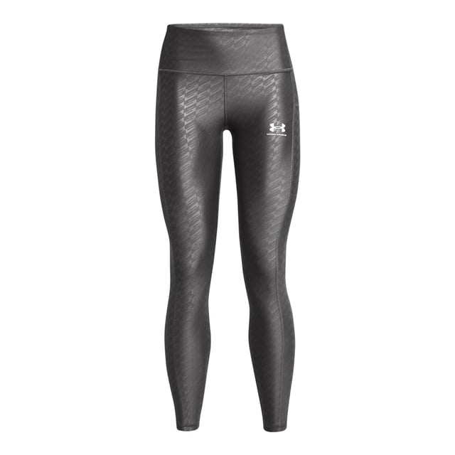Geef je look tijdens het trainen een level omhoog met deze dames Emboss Tights van Under Armour. Exclusief bij JD in een grijze kleur, is deze nauwsluitende panty gemaakt met UA's HeatGear stof voor zacht en rekbaar comfort dat helpt bij het herstel. De tailleband is hoog en heeft een antisliplaag voor ondersteuning, terwijl zweetafvoerende eigenschappen je koel houden. De panty heeft een klein zakje om je essentials bij de hand te houden en is afgewerkt met het UA-logo op de dij.