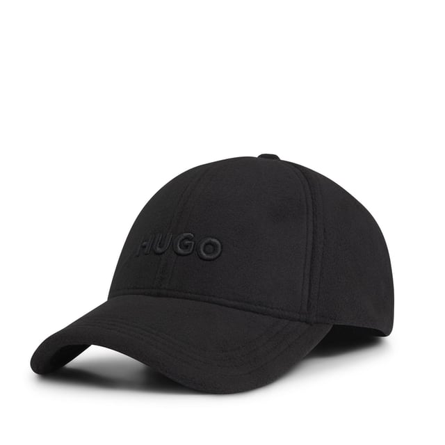 Mens HUGO Jake-FL Fleece Cap with embroidered logo in blackA cosy cap by HUGO. Featuring an embroidered logo  this accessory is designed in soft fleece and trimmed with a branded silicone labelMain material: 100% Polyester.  Lining: 100% Polyester.  Hand wash onlyRef: 50524751-001