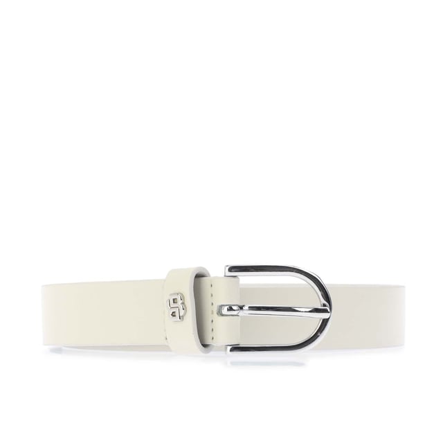 Dames BOSS Scarlet-BB Italiaanse leren riem met dubbel B-monogram in open witEen kenmerkende riem van 2,5 cm gemaakt van Italiaans leer door BOSS. Dit accessoire is afgezet met een gepolijst Double B monogram op de houder. Voor de beste pasvorm adviseren wij een riem te bestellen die een maat groter is dan uw taillemaat.- Gegraveerd logo op sluiting- Breedte: 2,5cm (1 inch)- Hardware afwerking: Gepolijste zilveren hardware- Gedeeltelijk gevoerd- 100% Koe leer.  - Ref: 50522521-110