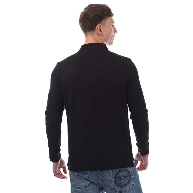 Men's Hugo Boss Deresolo222 Long Sleeve Polo Shirt in Black