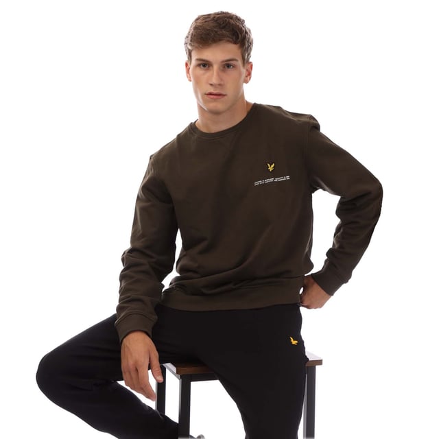 Ribbed crewneck.Ribbed cuffs and hem.Detail stitching at collar and cuff.Regular fit.