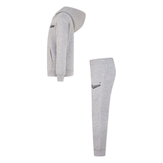 Fixed hood.Kangaroo pocket.Ribbed cuffs and hem.Elasticated waistband and cuffs.Printed logo.