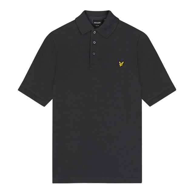 Ribbed polo collar.Three button placket.Short sleeves with ribbed cuffs.Embroidered logo.Regular fit.