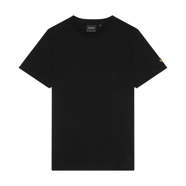 Crew neck design with fine ribbed collar.Short sleeves.Finished with tonal tipped stitching at the cuffs and neckline.Rib knit cuffs.Embroidered Golden Eagle Logo to chest.