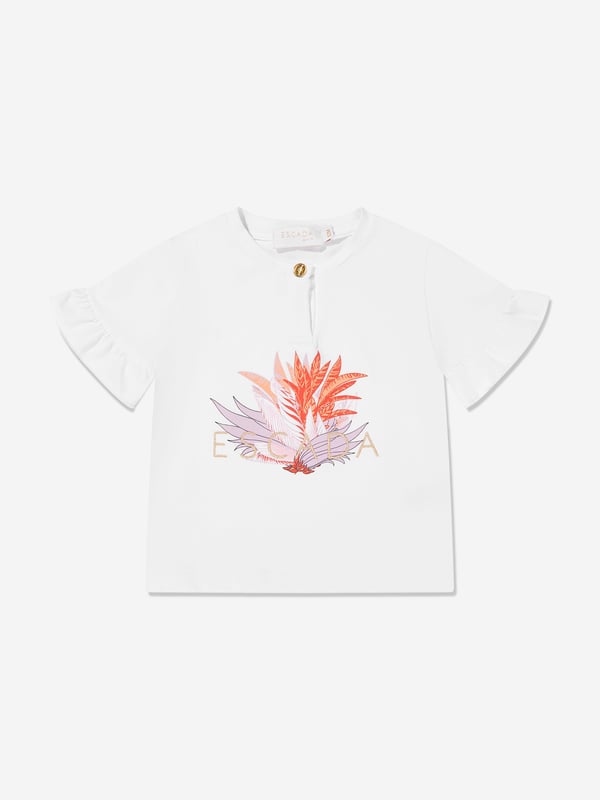 Introducing the exquisite Baby Girls Embroidered Logo T-Shirt by Escada, tailored for the springsummer season of 2025. Crafted with the finest materials, this white tee epitomises chic comfort for the little ones. Key features include Exclusive Embroidery Features a refined, embroidered Escada logo for a touch of luxury. Pristine White Hue Perfect for matching with any outfit, adding versatility to your girl's wardrobe. Ultra-soft Fabric Ensures optimal comfort for all-day wear, ideal for your baby girl's delicate skin.Elevate your child's style with this premium garment today. Perfect for every occasion!