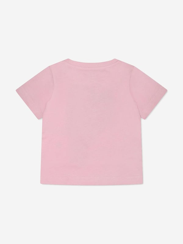 Stella McCartney inspire imagination and creative expression in their colourful designs. This baby girls rose short sleeve t-shirt is woven from the finest high quality organic cotton. It showcases a bright graphic print of a strawberry at the front. Round Neck Organic Cotton 100