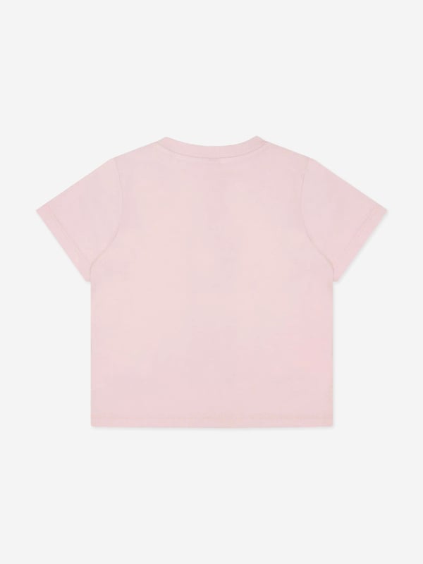 Stella McCartney inspire imagination and creative expression in their colourful designs. This baby girls wisteria short sleeve t-shirt is woven from soft organic cotton jersey. It has a smiling ice-cream graphic print to the front, embodying a fun and stylish spirit. Round Neck Organic Cotton 100