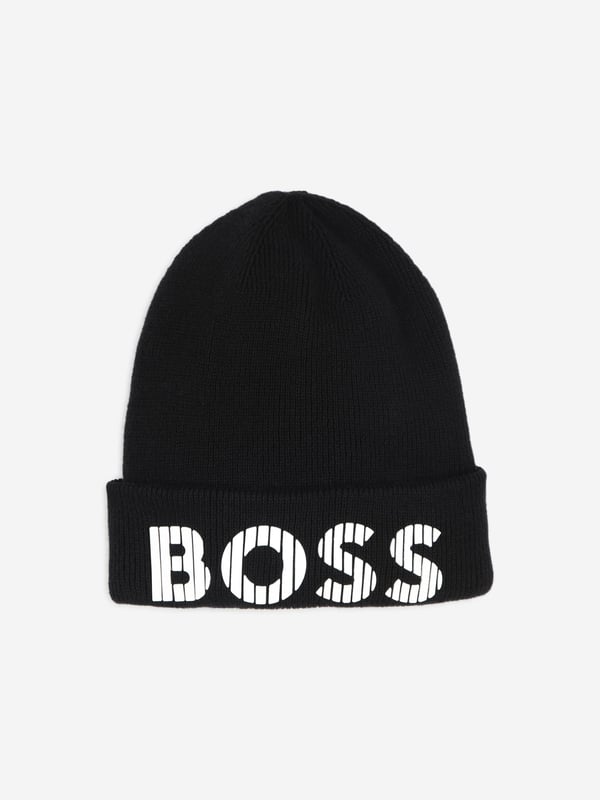 Introducing the Boys Knitted Logo Beanie Hat in Black by BOSS, an essential addition for any discerning young wardrobe for AW2024. Perfect for keeping Cosy and stylish, this beanie ensures your boy stands out with elegant simplicity. Here are its standout features Iconic BOSS Branding Features a discreetly embossed logo for a touch of luxury. Premium Knit Fabric Crafted from superior quality fibers for durability and warmth. Versatile Design Classic black hue matches effortlessly with any outfit. Ultimate Comfort Soft texture that is gentle on the skin, perfect for everyday wear.Elevate his style this season with the Boys Knitted Logo Beanie Hat in Black. Secure yours today!
