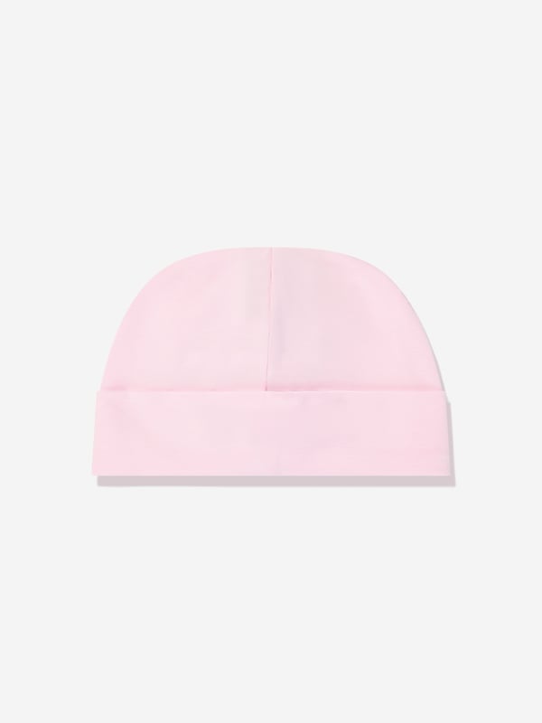Escada incorporate classic imagery into their modern yet sophisticated aesthetics. This baby girls embroidered logo beanie in pink is woven in beautiful high quality. Engineered in soft cotton jersey, it features the brand's logo embroidered on the front. 93 Cotton, 7 Elastane Machine Wash 40C 9 Months 46cm