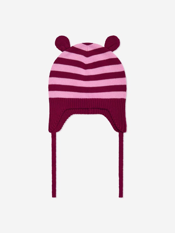 Introducing the exquisite Baby Girls Damson Knit Hat With Ears in Purple from the bonnie mob, a luxurious addition for AW2024. Perfectly crafted for your little one, this hat is both stylish and functional Charming Ears Design Adorable ear flaps make this hat whimsically stylish. Luxurious Comfort Crafted from sumptuous materials for utmost comfort and warmth. Rich Purple Hue A deep, elegant purple that complements any outfit.Elevate your child's wardrobe with this irresistible piece that promises warmth and whimsy. Perfect for chilly adventures!
