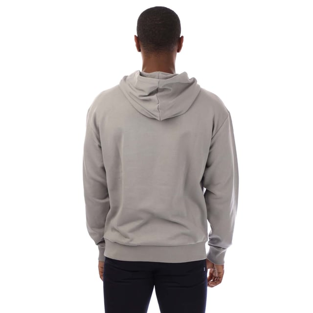 Mens HUGO Nalonso Cotton-Terry Hoodie with blue logo label in open grey.Step up your style with this signature hoodie by HUGO Menswear. Crafted in French-terry cotton with a kangaroo pocket. - Blue logo label. - Regular fit.- Hooded- Long sleeves- Ribbed cuffs- 100% Cotton.  Machine washable- Ref: 50522374-084
