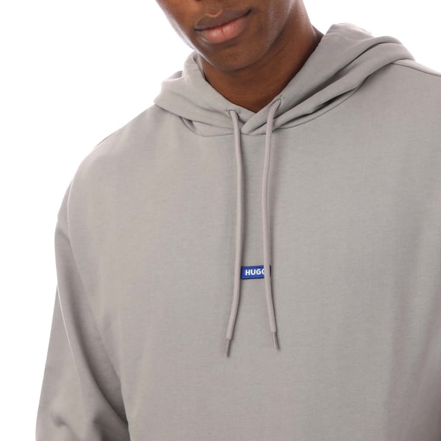Mens HUGO Nalonso Cotton-Terry Hoodie with blue logo label in open grey.Step up your style with this signature hoodie by HUGO Menswear. Crafted in French-terry cotton with a kangaroo pocket. - Blue logo label. - Regular fit.- Hooded- Long sleeves- Ribbed cuffs- 100% Cotton.  Machine washable- Ref: 50522374-084