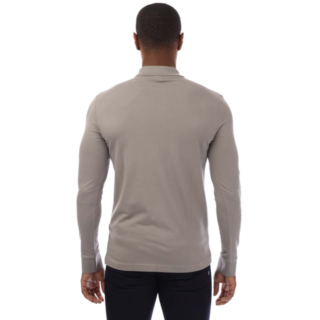 Mens BOSS Passerby Stretch Cotton Slim Fit Polo Shirt with logo patch in open grey.A signature polo shirt with a tonal logo patch by BOSS. This slim-fitting top is crafted in washed stretch piqué for comfort.- Slim fit- Flat-knit collar- Number of buttons: 2- Long sleeves- Flat-knit cuffs- 95% Cotton  5% Elastane.  Machine washable.- Ref: 50507704-063