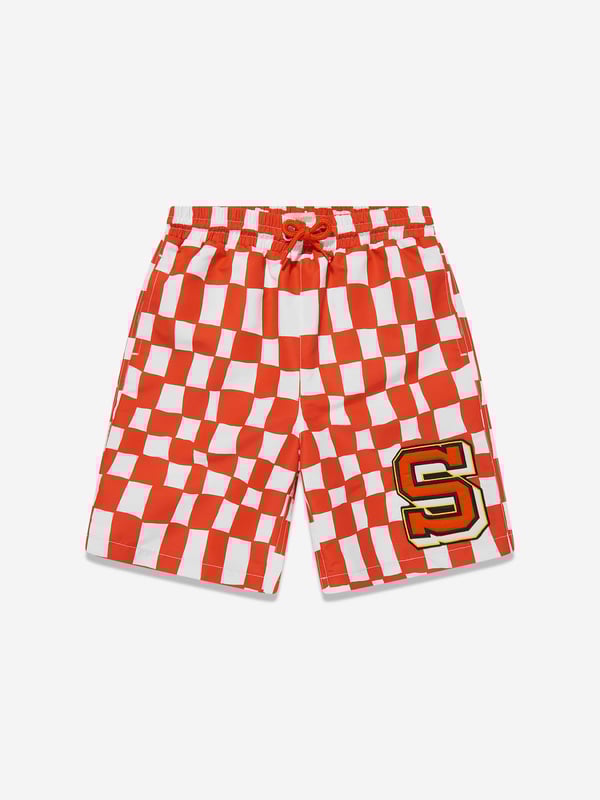 Unveil timeless elegance with the Boys Checked Swim Shorts in Red, crafted by Stella McCartney for SS2025. An essential addition to any boy's wardrobe, these shorts marry classic sophistication with modern flair. Key features include Iconic Check Design Celebrate summer with a chic, red checked pattern that promises both style and distinction. Premium Fabric Constructed from high-quality, soft fabric ensuring lasting comfort and durability. Designer Appeal A signature Stella McCartney creation, perfect for fashionable young individuals.Embrace a stylish summer with these exquisite shorts. Order now!