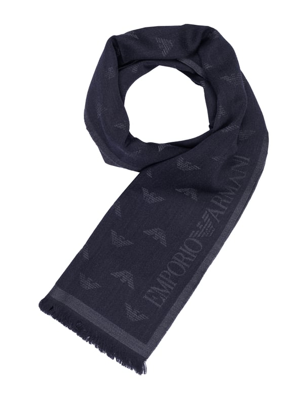 100% lana; bufanda Emporio Armani;  Modelo: 625009 8P306 41710;  Mano de obra de alta calidad;  100% lana suave;  Dimensiones (cm): 172 x 39;  Detalles del logotipo de Emporio Armani.