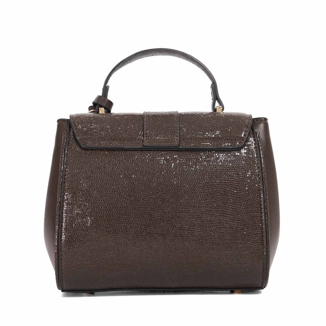 Dassios is the chic day bag that balances polish with practicality. Crafted with a contrasting textured side panel for a subtle style twist, it features a sleek turn-lock closure and a structured top handle for timeless appeal. Inside, the monogrammed lining reveals two spacious compartments ' one zipped for added security ' keeping your essentials neatly organised. Carry it by hand for a sophisticated look, or attach the optional long strap for a hands-free cross-body style. Finished with a removable logo and plush faux-fur pom-pom charm, Dassios is your go-to for effortless everyday elegance