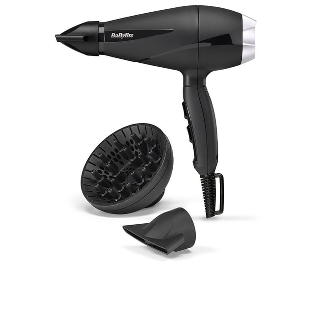 BaByliss Secador de Pelo Turbo Pro 2100, potente 2100W, Motor AC, Fabricado en Italia, 2 boquillas concentradoras, difusor, tecnología iónicaSecador profesional de 2100 W con motor AC de alto rendimiento.&nbsp,Gracias a su tecnología iónica antienccrespamiento, permite un secado rápido con resultados suaves, brillantes y sin encrespamiento.Incluye un difusor ideal para resaltar los rizos naturales, aportando volumen y definición.&nbsp,Fabricado en Italia, este secador combina calidad, potencia y durabilidad para un rendimiento profesional en cada uso.