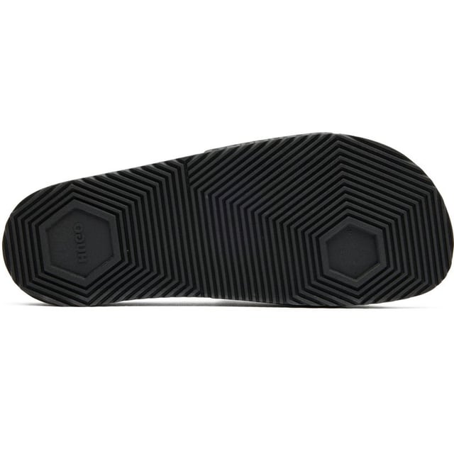 Sleek and sophisticated, the Hugo Timein slides in classic black offer comfort without compromising on style. These rubber sandals boast a contoured footbed that cradles your feet for all-day wearability. The textured outsole provides reliable grip, making them perfect for poolside lounging or casual summer outings. Effortlessly cool with HUGO's signature aesthetic, these slides combine practicality and contemporary design for the modern man.