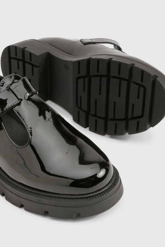 Wide Fit Patent T Bar Mary Janes Shoes