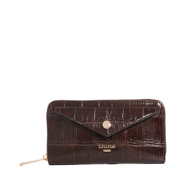 Crafted from high-shine black material, the Keyfield purse is as sleek as it is practical. Designed with a zip-around closure, it opens to reveal card slots, two spacious compartments, and a central zip pocket'perfect for keeping essentials organised. A monogrammed lining adds a signature touch, while the front pocket and branded press stud offer extra functionality and polish. Finished with our logo on the front, this everyday essential is elevated with thoughtful detail
