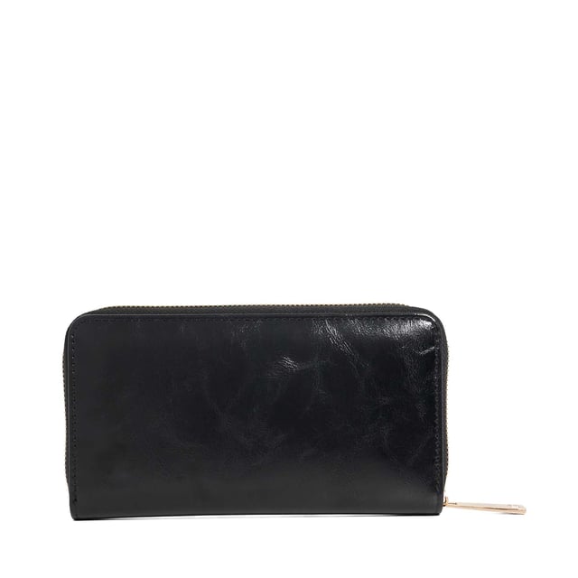 Crafted from high-shine black material, the Keyfield purse is as sleek as it is practical. Designed with a zip-around closure, it opens to reveal card slots, two spacious compartments, and a central zip pocket'perfect for keeping essentials organised. A monogrammed lining adds a signature touch, while the front pocket and branded press stud offer extra functionality and polish. Finished with our logo on the front, this everyday essential is elevated with thoughtful detail
