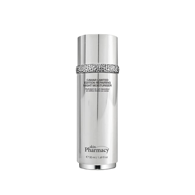 skinPharmacy Caviar Limited Edition Repairing Night Moisturiser 50ml Discover the transformative power of our Caviar Limited Edition Repairing Night Moisturiser, expertly crafted for dry, dehydrated, and dull skin. This luxurious formulation, enriched with natural oils such as coconut, argan, and almond, delivers deep hydration while you sleep, ensuring you awaken to a smooth, plumped, and radiant complexion. Ideal for all skin types, including sensitive skin, this vegan and cruelty-free moisturiser is free from parabens, sulphates, and artificial fragrances. Experience intense hydration that revitalises your skin, enhances resilience, and reduces the appearance of fine lines. Simply apply a generous amount to clean skin before bed and indulge in the nightly revitalisation your skin deserves. Shop now to embrace a youthful glow and comfort!