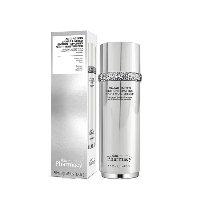 skinPharmacy Caviar Limited Edition Repairing Night Moisturiser 50ml Discover the transformative power of our Caviar Limited Edition Repairing Night Moisturiser, expertly crafted for dry, dehydrated, and dull skin. This luxurious formulation, enriched with natural oils such as coconut, argan, and almond, delivers deep hydration while you sleep, ensuring you awaken to a smooth, plumped, and radiant complexion. Ideal for all skin types, including sensitive skin, this vegan and cruelty-free moisturiser is free from parabens, sulphates, and artificial fragrances. Experience intense hydration that revitalises your skin, enhances resilience, and reduces the appearance of fine lines. Simply apply a generous amount to clean skin before bed and indulge in the nightly revitalisation your skin deserves. Shop now to embrace a youthful glow and comfort!