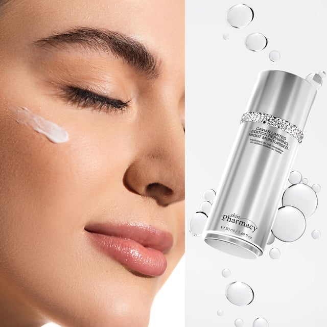 skinPharmacy Caviar Limited Edition Repairing Night Moisturiser 50ml Discover the transformative power of our Caviar Limited Edition Repairing Night Moisturiser, expertly crafted for dry, dehydrated, and dull skin. This luxurious formulation, enriched with natural oils such as coconut, argan, and almond, delivers deep hydration while you sleep, ensuring you awaken to a smooth, plumped, and radiant complexion. Ideal for all skin types, including sensitive skin, this vegan and cruelty-free moisturiser is free from parabens, sulphates, and artificial fragrances. Experience intense hydration that revitalises your skin, enhances resilience, and reduces the appearance of fine lines. Simply apply a generous amount to clean skin before bed and indulge in the nightly revitalisation your skin deserves. Shop now to embrace a youthful glow and comfort!
