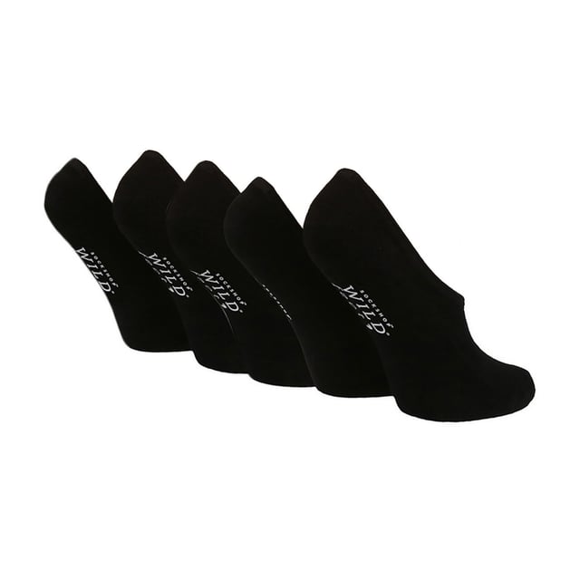 Wildfeet - 5 Pack Ladies Low Cut Shoe Liner Socks With Grips: Introducing the Wildfeet Ladies Low Cut Shoe Liners, the perfect blend of style, comfort, and functionality. These low cut trainer style liners are designed for the active woman on the go. Featuring non-slip silicone grippers that keep your feet firmly in place and cushioned soles that offer optimal comfort and support. Made from super soft bamboo fibres, these liners are gentle on your skin, making them great for those with sensitive skin. The moisture-wicking properties of the bamboo fibres keep your feet dry and fresh, even during the most intense workout sessions. . Wild Feet is a range of socks featuring cool designs, bold colours and quirky catchphrases - from pugs and penguins, to lions and llamas! Choose from a range of styles for men and ladies, from dress to trainer socks. There are even some sporty styles available!. These socks are available in Black or White. They come in one size: Ladies 4-8 UK, are made from 81% Viscose (from Bamboo), 17% Polyester, 2% Elastane and are machine washable. Extra Product Details: Ladies Wildfeet Shoe Liners Low Cut Style Bamboo Rich Fibres Cushioned Foot Great For Sensitive Skin Non Slip Silicone Grips Available in Black or White Moisture Wicking Soft & Breathable One Size: 4-8 UK Machine Washable