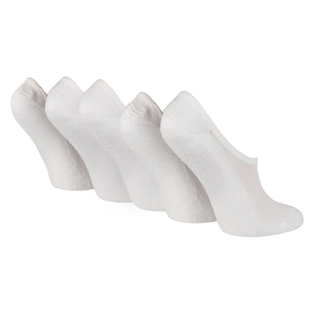 Wildfeet - 5 Pack Ladies Low Cut Shoe Liner Socks With Grips: Introducing the Wildfeet Ladies Low Cut Shoe Liners, the perfect blend of style, comfort, and functionality. These low cut trainer style liners are designed for the active woman on the go. Featuring non-slip silicone grippers that keep your feet firmly in place and cushioned soles that offer optimal comfort and support. Made from super soft bamboo fibres, these liners are gentle on your skin, making them great for those with sensitive skin. The moisture-wicking properties of the bamboo fibres keep your feet dry and fresh, even during the most intense workout sessions. . Wild Feet is a range of socks featuring cool designs, bold colours and quirky catchphrases - from pugs and penguins, to lions and llamas! Choose from a range of styles for men and ladies, from dress to trainer socks. There are even some sporty styles available!. These socks are available in Black or White. They come in one size: Ladies 4-8 UK, are made from 81% Viscose (from Bamboo), 17% Polyester, 2% Elastane and are machine washable. Extra Product Details: Ladies Wildfeet Shoe Liners Low Cut Style Bamboo Rich Fibres Cushioned Foot Great For Sensitive Skin Non Slip Silicone Grips Available in Black or White Moisture Wicking Soft & Breathable One Size: 4-8 UK Machine Washable
