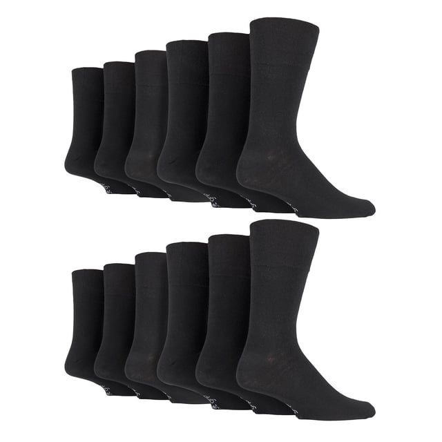 Gentle Grip - Mens 12 Value Pack Non Elastic Patterned Socks: If you're searching for a way to liven up your wardrobe and inject a burst of vibrancy, then these Gentle Grip Socks are just what you need. With loads of designs to choose from, like Plain, Argyle, Colourburst, Heel & Toe, and more. These socks are the perfect way to add personality to any outfit, while also providing the comfort and quality that Gentle Grip is known for. Indulge in luxurious comfort with Gentle Grip, crafted from premium quality cotton-rich yarn that feels as good as it looks. These socks are carefully designed to provide a superior fit that hugs your legs without causing any discomfort or unsightly constriction rings. The high-quality construction of these socks is built to last, ensuring that you can enjoy their softness and comfort for years to come. . These are available in 2 sizes: 6-11 UK & 12-14 UK, come in a range of great patterns and are a 12 pair value pack. They are made from: 76% Cotton, 19% Polyester, 3% Nylon, 2% Elastane and are Machine Washable. Extra Product Details: Men’s Gentle Grip Socks 12 Pair Value Pack Classic & Funky Patterns Bright Colour Options Non Elastic Top Soft Cotton Rich Fibres Soft Honeycomb Top Helps Aid Circulation Constructed With Care Over 20 Different Styles Available in 6-11 UK & 12-14 UK Machine Washable