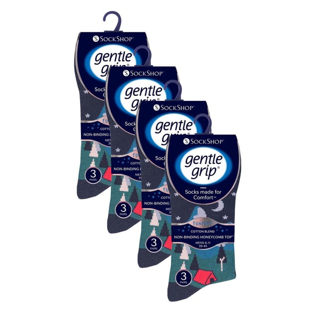 Gentle Grip - Paquete de Valor de 12 Medias para Hombre Sin Elastano con Patrones: Si estás buscando una manera de darle vida a tu guardarropa e inyectar un estallido de vitalidad, entonces estas Medias Gentle Grip son justo lo que necesitas. Con una gran variedad de diseños para elegir, como Lisos, Rombos, Explosión de Color, Talón & Punta, y más. Estas medias son la forma perfecta de añadir personalidad a cualquier atuendo, proporcionándote al mismo tiempo la comodidad y calidad por las que Gentle Grip es conocido. Disfruta de una comodidad lujosa con Gentle Grip, elaboradas con hilo rico en algodón de primera calidad que se siente tan bien como luce. Estas medias están cuidadosamente diseñadas para proporcionar un ajuste superior que abraza tus piernas sin causar ninguna molestia o anillos de constricción poco atractivos. La construcción de alta calidad de estas medias está diseñada para durar, asegurando que puedas disfrutar de su suavidad y comodidad durante años. Disponibles en 2 tamaños: 6-11 UK y 12-14 UK, vienen en una variedad de excelentes patrones y son un paquete de 12 pares. Están hechas de: 76% Algodón, 19% Poliéster, 3% Nailon, 2% Elastano y son lavables a máquina. Detalles Adicionales del Producto: Medias para Hombre Gentle Grip Paquete de 12 Pares Patrones Clásicos y Funky Opciones de Color Brillante Parte Superior Sin Elastano Fibras Suaves Ricas en Algodón Parte Superior Suave en Panal Ayuda a la Circulación Construidas con Cuidado Más de 20 Estilos Diferentes Disponibles en 6-11 UK y 12-14 UK Lavables a Máquina.