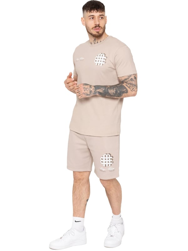 Stay stylish and comfortable with the Enzo Milano Men's Printed T-Shirt & Shorts Set. The cotton T-shirt features a bold puff print on the front and back, with a ribbed crew neck and regular fit for all-day ease. Paired with fleece-lined shorts, this set is perfect for casual days. The shorts offer a regular fit, elasticated waistband with drawstring, side pockets, and a matching puff print graphic for a standout look.
