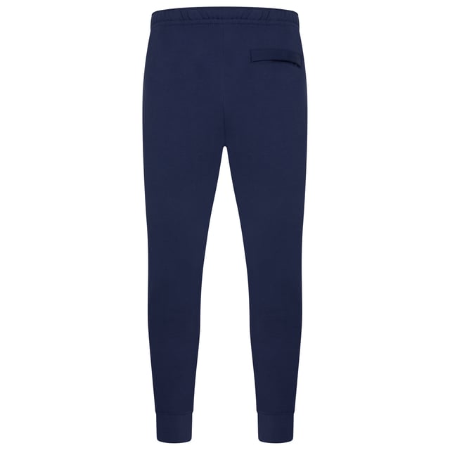 Nike Foundation Mens Tracksuit In Navy Layer up in this men's Foundation Tracksuit from Nike. In a Midnight Navy colourway,, this matching set includes a full zip hoodie and standard fit joggers, both made from soft brushed fleece for all-day comfort. The hoodie features an adjustable drawstring hood, full-zip fastening, ribbed trims, and a split kangaroo pocket for essential storage. The joggers come with an elastic waistband and adjustable drawcord for a custom fit, ribbed ankle cuffs to maintain shape, and side pockets for convenience. Finished with signature Nike Swoosh embroidery to the chest and thigh for a classic look.
