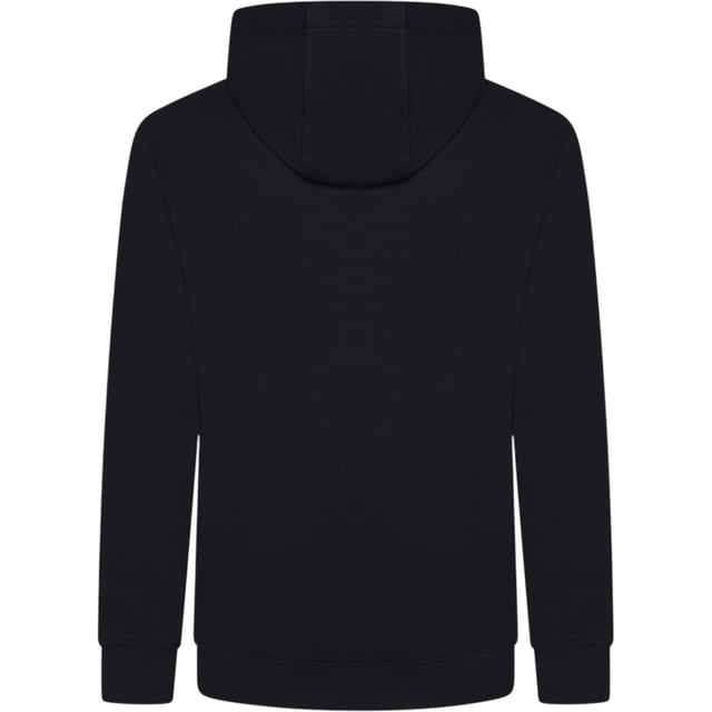 Layer up in this men's Foundation Full Zip Hoodie from Nike.  In a Black colourway, this relaxed-fit hoodie is made with soft brushed fleece for lasting comfort. It features a full-zip fastening with an adjustable drawstring through the hood for cosy coverage. It has stretchy ribbed trims to secure the fit, and a split kangaroo pocket up front to stash your essentials. Finished with signature Nike branding embroidered to the chest.