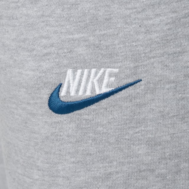 Nike Foundation Mens Hoodie In Grey Layer up in this men's Foundation Full Zip Hoodie from Nike. In a Dark Grey Heather colourway, this relaxed-fit hoodie is made with soft brushed fleece for lasting comfort. It features a full-zip fastening with an adjustable drawstring through the hood for cosy coverage. It has stretchy ribbed trims to secure the fit, and a split kangaroo pocket up front to stash your essentials. Finished with signature Nike branding embroidered to the chest.