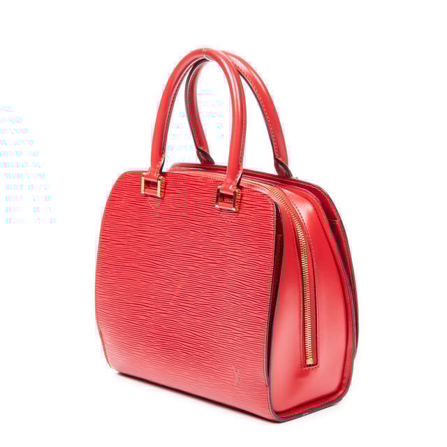 Louis Vuitton Bags Pont-Neuf  Handbag in Red Epi and Golden Brass hardware. The product is in Excellent Condition (A).
  Accessories Included: None
  Exterior Notes: Small stain
Hardware Notes: Slightly discolored zipper
Strap/Handle Notes: Slight loose stitch
  BrandCo Paris finds rare and top condition items at great deals, they are worth your patience!
  Shop with confidence - All BrandCo Paris items are carefully selected and authenticated by our team of experts.
  All the items come with an authenticity certificate and packaging delivered by BrandCo Paris.
  Item Condition Grading Table
    N  (Like New)
    AA (Perfect Condition)
    A  (Excellent Condition)
    AB (Very Good Condition)
    B  (Good/Fair)