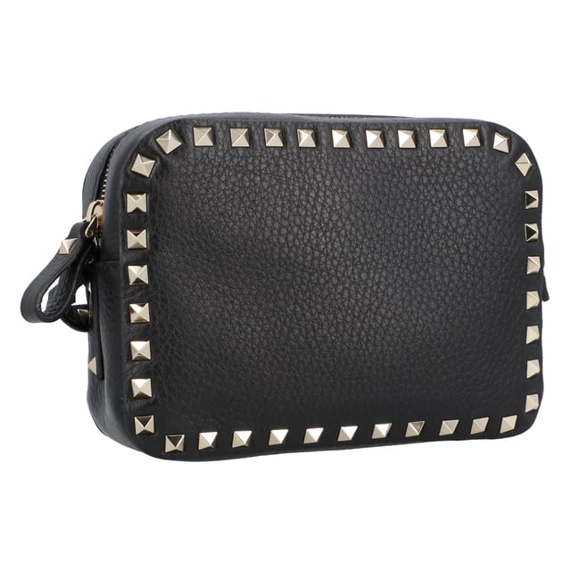 - Textured bag shoulder strap with studs logo print on the back zip main compartment and flat pocket
- 100% Calf leather bos taurus
- Made in European Union
- DImensions: Width: 18.5cm, Height: 13.5cm, Depth: 6.5cm, Minshoulderstraplength: 52cm, Maxshoulderstraplength: 57cm Measurments:  width: 185 mm height: 135 mm strap length: 570 mm