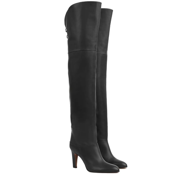 Composition: 100% calf leather  

Inner: 100% Leather
Insole: 100% Leather
Sole: 100% Leather
Slip on
70s-inspired high tube leg
Criss-cross leather laces finish
Heel height: 8.5 cm
Made in  Italy
Gender: WOMEN
Product code: CHC24A03PMF_001
Code: SHO CI 2 BT SS24 12530