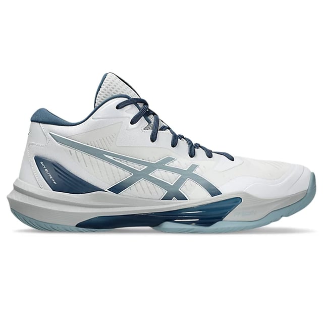 Dominate the court with the ASICS Sky Elite FF 3 in crisp white — engineered for elite volleyball players who demand explosive power, stability, and agility. These shoes combine advanced cushioning and support technologies to help you jump higher, move faster, and play harder.
Key Features:
FLYTEFOAM™ Propel Midsole: 

Lightweight, high-rebound foam delivers energetic bounce and responsive cushioning for quick takeoffs.

GEL™ Cushioning in Heel and Forefoot: 

Provides excellent shock absorption during landings and rapid movements.

TWISTRUSS™ System: 

Enhances midfoot stability and reduces torsional stress for smooth transitions and controlled pivots.

Wrap-Up Outsole Design: 

Offers superior traction and lateral support for quick, multidirectional court movements.

3D SPACE CONSTRUCTION™: 

Zoned cushioning tailored for the male foot to absorb impact and improve comfort.

Breathable Engineered Mesh Upper: 

Lightweight and supportive, keeping your feet cool and secure.

Rounded Heel Geometry: 

Promotes smoother heel-to-toe transitions during fast-paced play