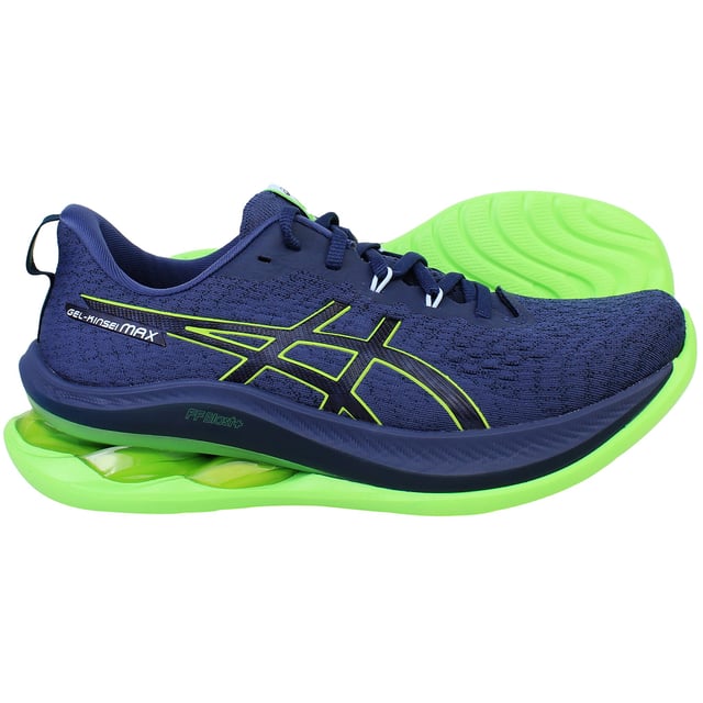 Experience plush cushioning and dynamic energy return with the ASICS Gel-Kinsei Max in striking blue. Designed for neutral runners who crave maximum comfort and responsive support, this shoe blends advanced technology with a sleek, modern look for your daily runs and longer training sessions.
Key Features:
FF BLAST™ PLUS ECO &amp; FF BLAST™ Cushioning: 

Dual-layered lightweight foam offers soft landings with a lively, springy feel—partly made from eco-friendly materials.

Hybrid GEL™ Technology: 

Combines traditional GEL cushioning with a foam core in the heel to provide superior shock absorption without added weight.

TPU Propulsion Plate: 

Enhances midfoot stiffness for smoother toe-offs and improved energy efficiency during your stride.

Engineered Mesh Upper: 

Breathable, supportive, and partially made with recycled materials for an environmentally conscious design.

OrthoLite™ Sockliner: 

Cushions your step and helps manage moisture, keeping feet comfortable on longer runs.

AHARPLUS™ Outsole: 

Durable rubber in high-wear areas ensures solid grip and longevity on the road.