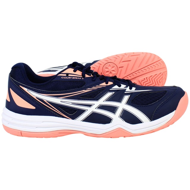 The ASICS Court Break 2 Men’s Navy Volleyball Shoes are designed for indoor athletes who value lightweight comfort and responsive movement. Built with breathable mesh and flexible support overlays, these shoes help you stay agile on the court while delivering the stability needed for powerful plays. The deep navy color gives them a sleek, sporty look perfect for training or match day.
Key Features
Breathable Mesh Upper

Keeps feet cool and comfortable during fast-paced indoor action.

Supportive Synthetic Overlays

Provide midfoot stability and help lock your foot in place.

Cushioned Midsole

Offers soft underfoot comfort and absorbs shock from jumps and quick stops.

Durable Rubber Outsole

Designed for indoor courts, it delivers strong grip and reliable traction.

Flexible Forefoot Design

Allows for natural foot movement and quick directional changes.

Reinforced Heel Counter

Enhances support and keeps your foot stable during lateral movements.