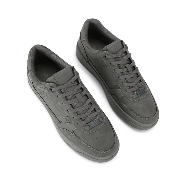 KG Kurt Geiger Jude Sneakers This Jude Sneaker is crafted from a grey micro suede with perforation for breathability. The front laces up with a grey branded tab.