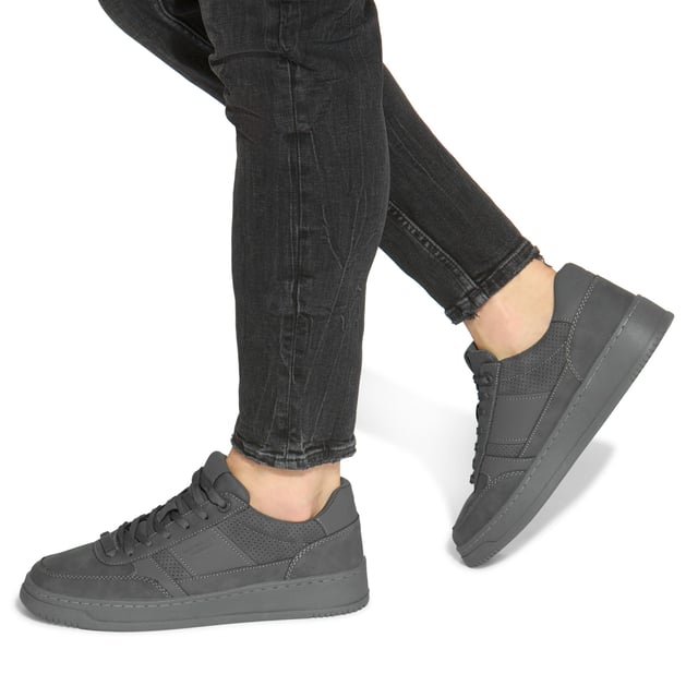 KG Kurt Geiger Jude Sneakers This Jude Sneaker is crafted from a grey micro suede with perforation for breathability. The front laces up with a grey branded tab.