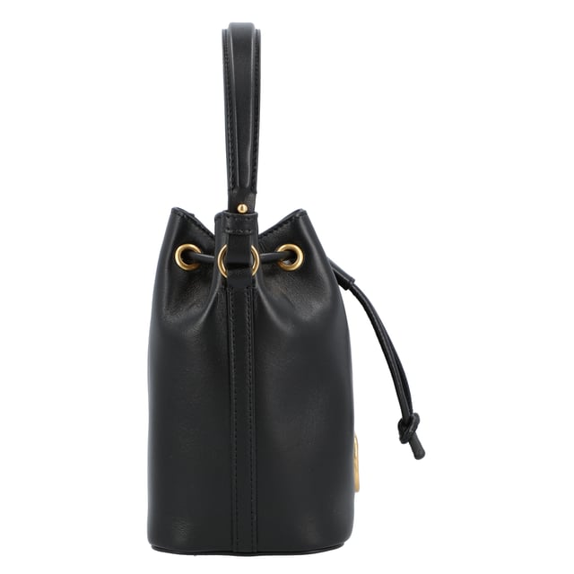 "V Logo" mini bucket bag in black nappa from Valentino Garavani, with drawstring, detachable shoulder strap, nappa interior.
- Made in Italy
- Dimensions: W: 12 H: 18 D: 10 cm Measurments:  width: 100 mm length: 120 mm height: 180 mm