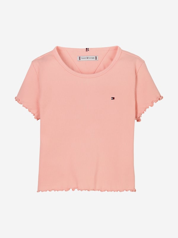 Introducing the exquisite Tommy Hilfiger Girls Essential Rib Top in Pink a quintessential addition for the discerning young lady's SS2025 wardrobe. Elegantly Tailored Crafted with precision, this top features a chic, snug fit that accentuates a graceful silhouette. Vibrant Pink Hue Radiating charm, its delightful pink shade ensures your girl shines on every occasion. Premium Fabric Soft, stretchable ribbed fabric guarantees comfort while offering durability for all-day play.Refine her style with Tommy Hilfiger's timeless elegance. Perfect for any event where fashion and comfort must go hand-in-hand.