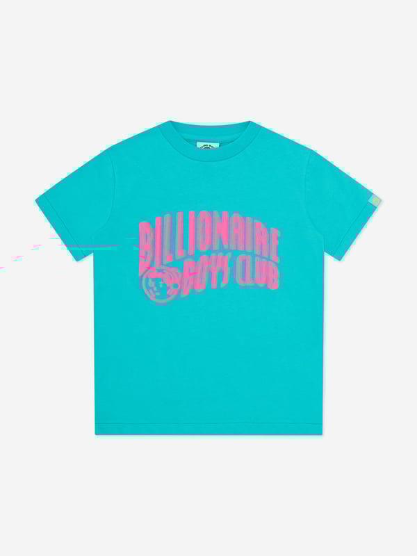 American label Billionaire Boys Club combine high fashion and casual wear into beautifully innovative portraits with a newfound focus on street style. This unisex teal arch logo t-shirt embodies the brand's passion for bold, enigmatic details. Made in refined cotton jersey with the iconic 'Billionaire Boys Club' print in neon pink on the front. The sophisticated piece is complete with the logo motif on the back. Round Neck Straight Hem Short Sleeves 100 Cotton