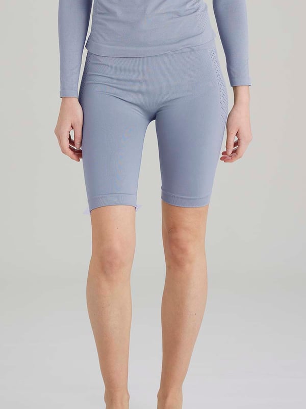 Pretty Polly Active-Wear Shorts are a seamless short which features a patterned mesh panels detail just below the waist for added breathability. Perfect for Yoga or Pilates or just relaxing at home. The fabric is soft and comfortable and is predominantly made from recycled yarn.
